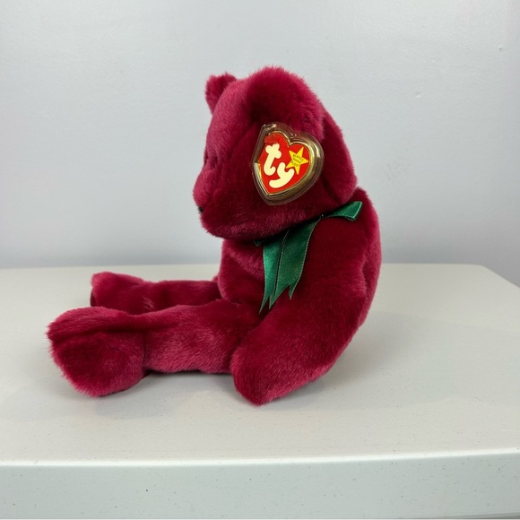 TY Beanie Buddies Collection Vintage Teddy Cranberry Bear 1998 (Large) - Picture 4 of 9